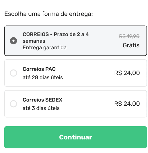 economia no frete no Checkout da Yampi