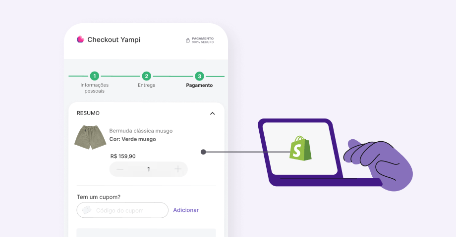 como colocar checkout da yampi na shopify